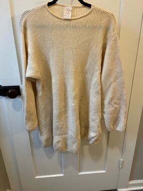 Vintage Made in Italy 100% Wool Knot Sweater Cream Large - XL
